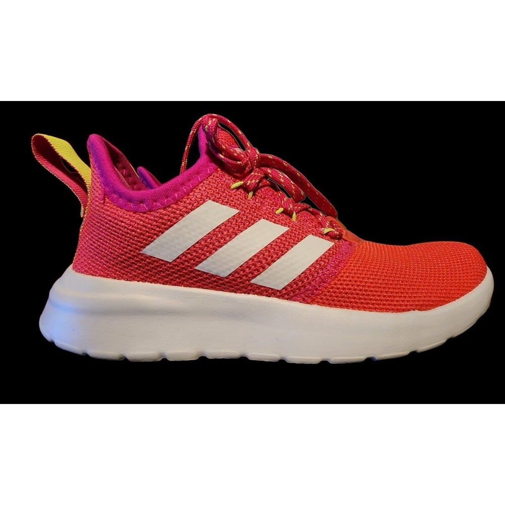 Adidas Kids Grade School Unisex Lite Racer RBN Shoes sz 5.5 WHITE/SHOCK PINK
